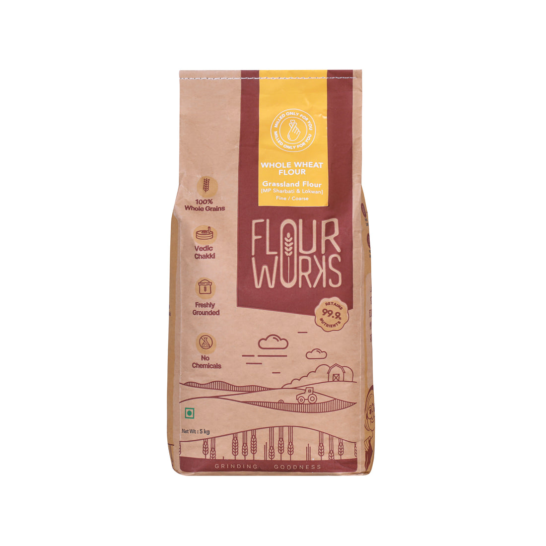 Whole Wheat Flour [Grassland] (MP Sehore Sharbati + Lokwan) 2