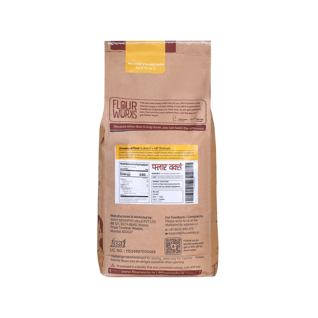 Whole Wheat Flour [Grassland] (MP Sehore Sharbati + Lokwan) 2