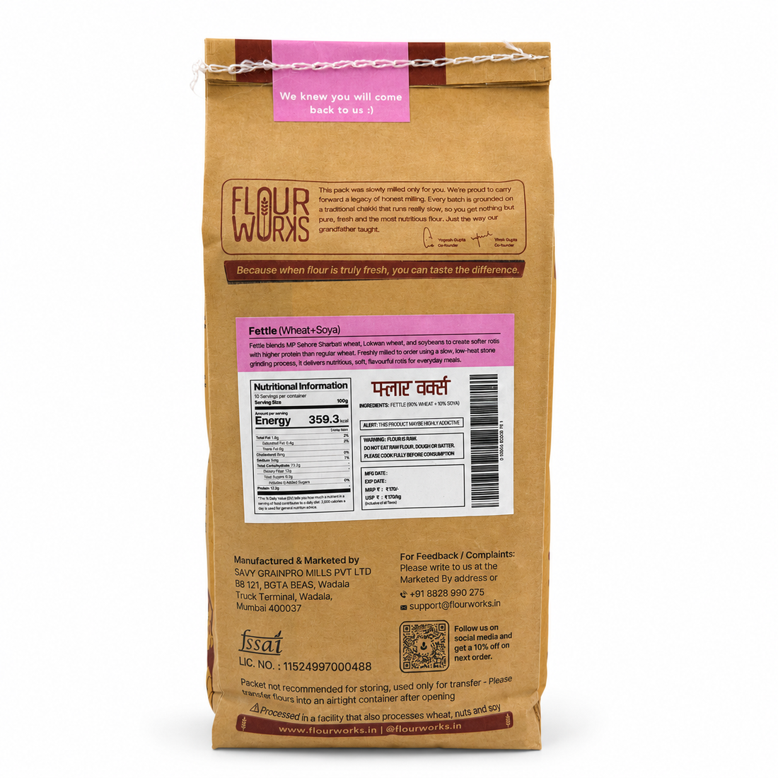 Whole Wheat + Soya / Fettle Flour