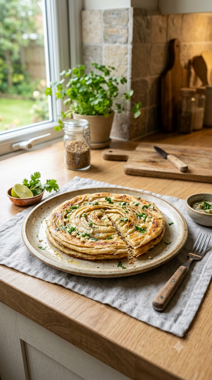 Garlic & Ghee Lachha Paratha