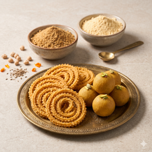 FlourWorks Diwali Combo – Chakli Bhajani Premix & Laddoo Besan (500g Each)