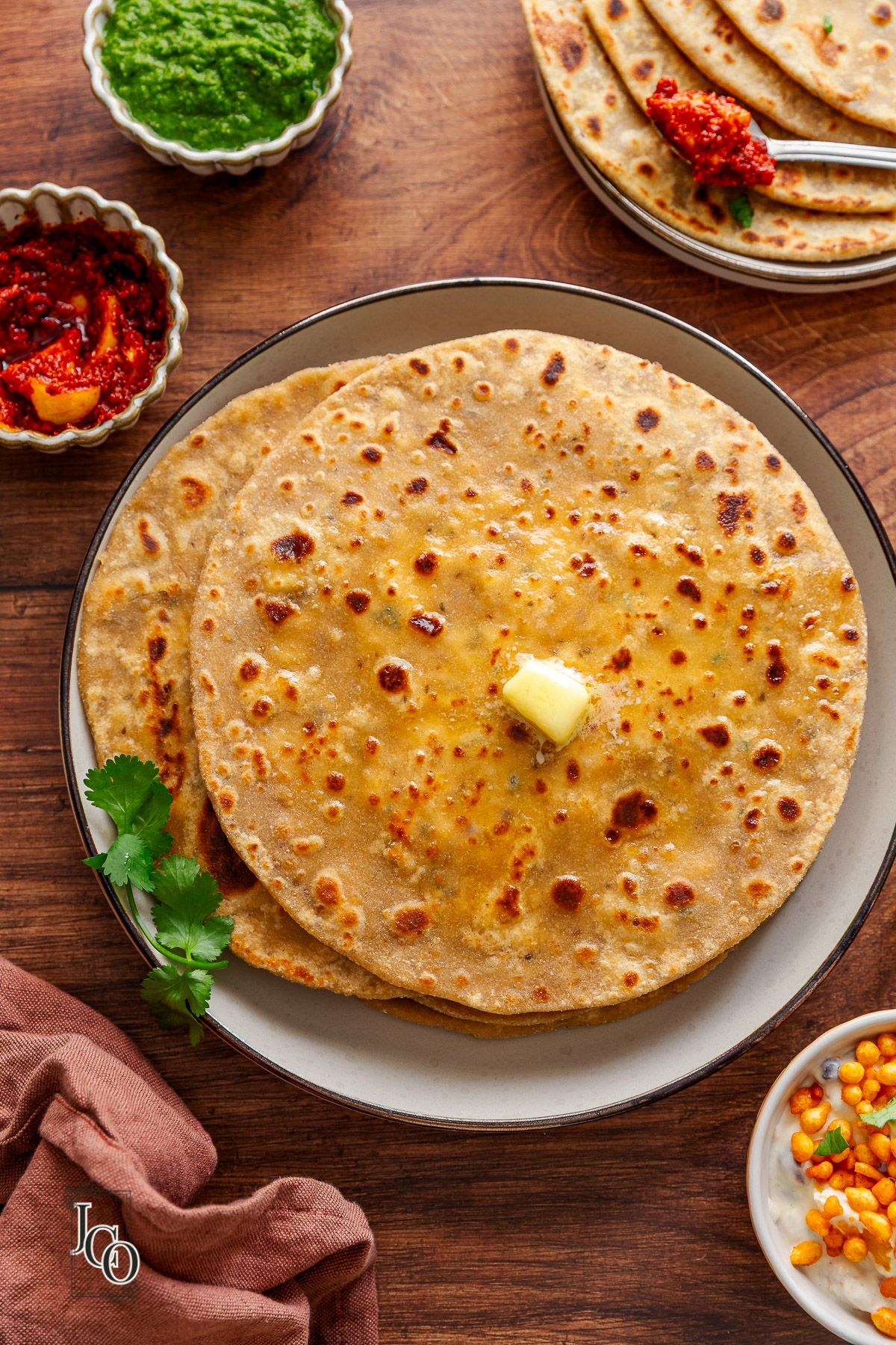 Parathas on a plate
